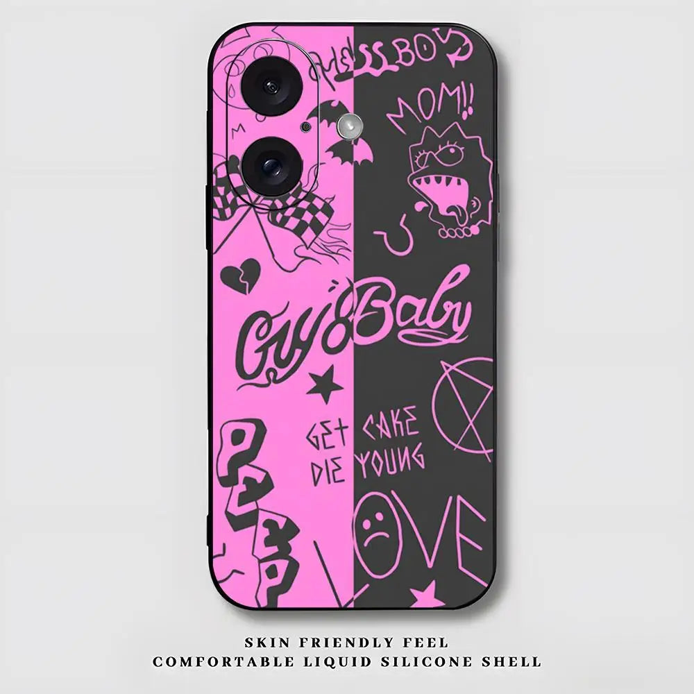 L-Lil Peep Famous Star Popular  Phone Case For iPhone 17 16 15 14 13 12 X XR XS 8 Plus Mini Pro Max Soft black Shockproof Cover