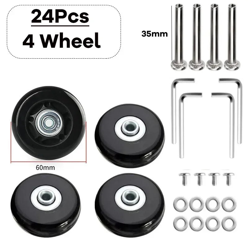 Silent Suitcase Wheels Rubber Trolley Luggage Casters High-Quality Durable Travel Bag Wheel Repair Accessories for Quiet Rolling