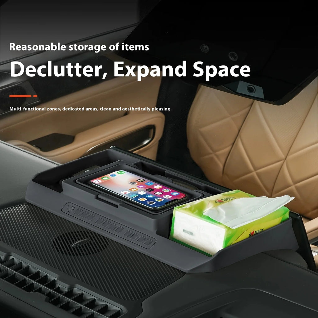 Car Central Control Screen Storage Box Fit for BYD Leopard 8 Modified Auto Dashboard Storage Tissue Box Interior Upgrade Parts