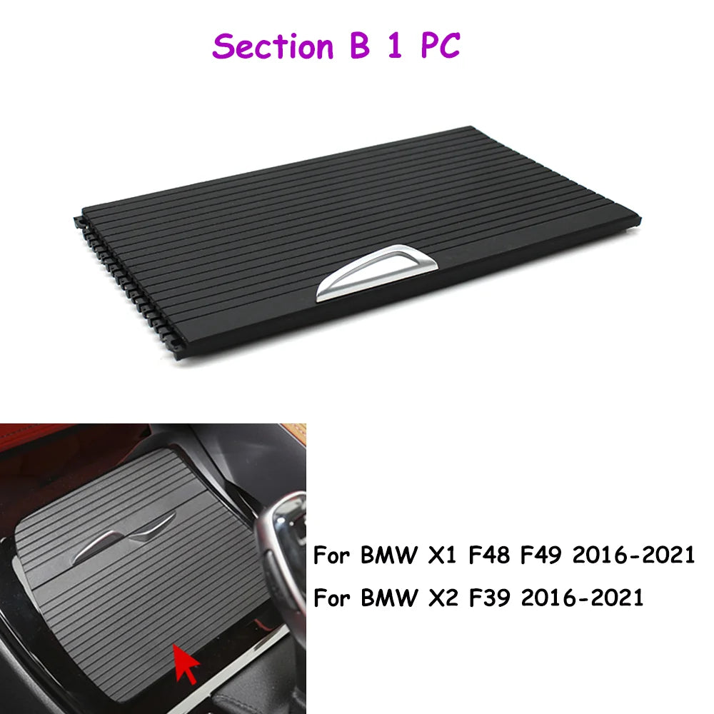 F48 F49 F39 Car Interior Central Console Cup Holder Slide Roller Blind Cover For BMW X1 X2 2016-2023 51169299529 51169381047