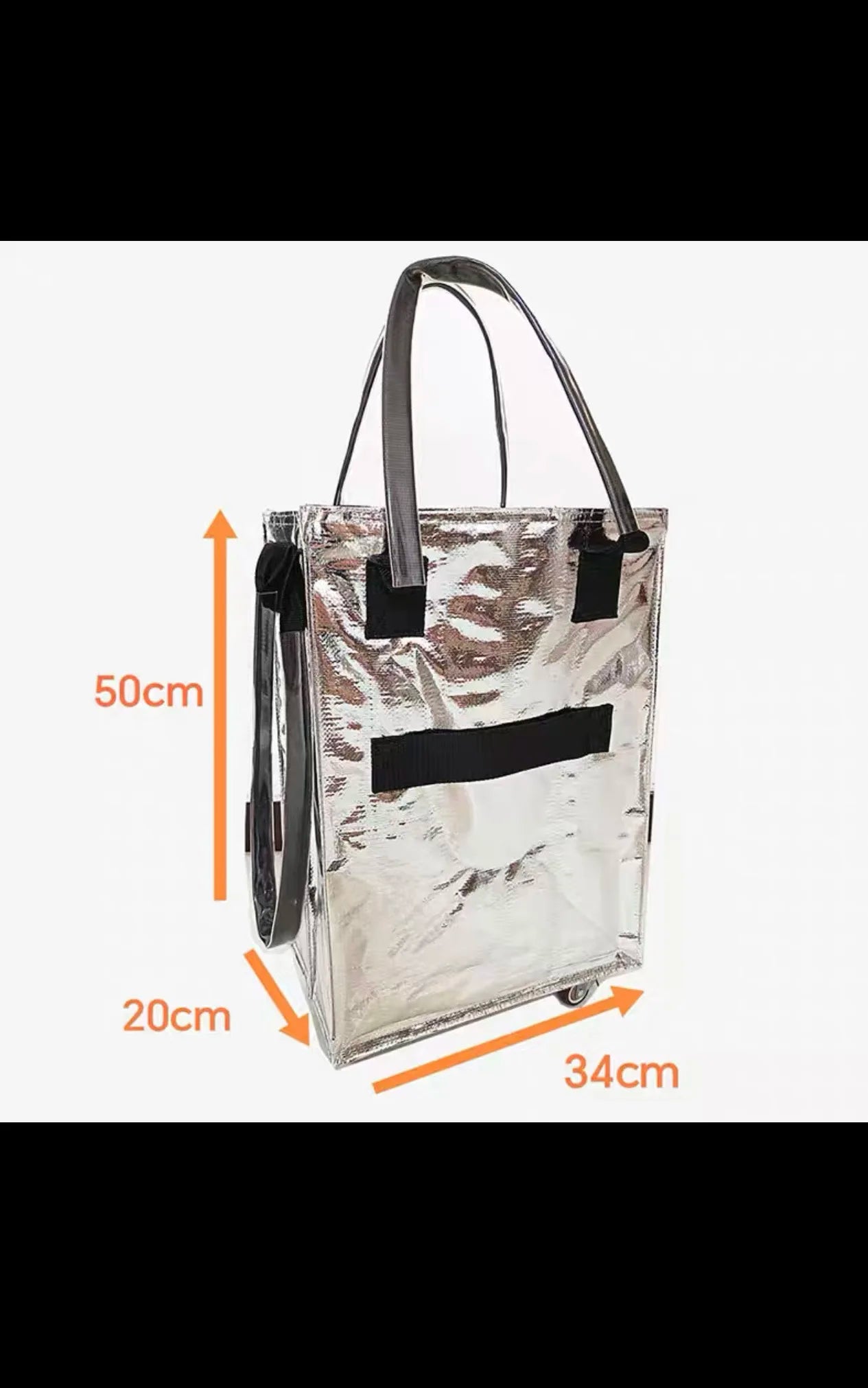Hulken Detachable Travel Bag with Cover Silent Wheels Stackable Storage Portable Shopping Cart Large Capacity Foldable Shoppi...