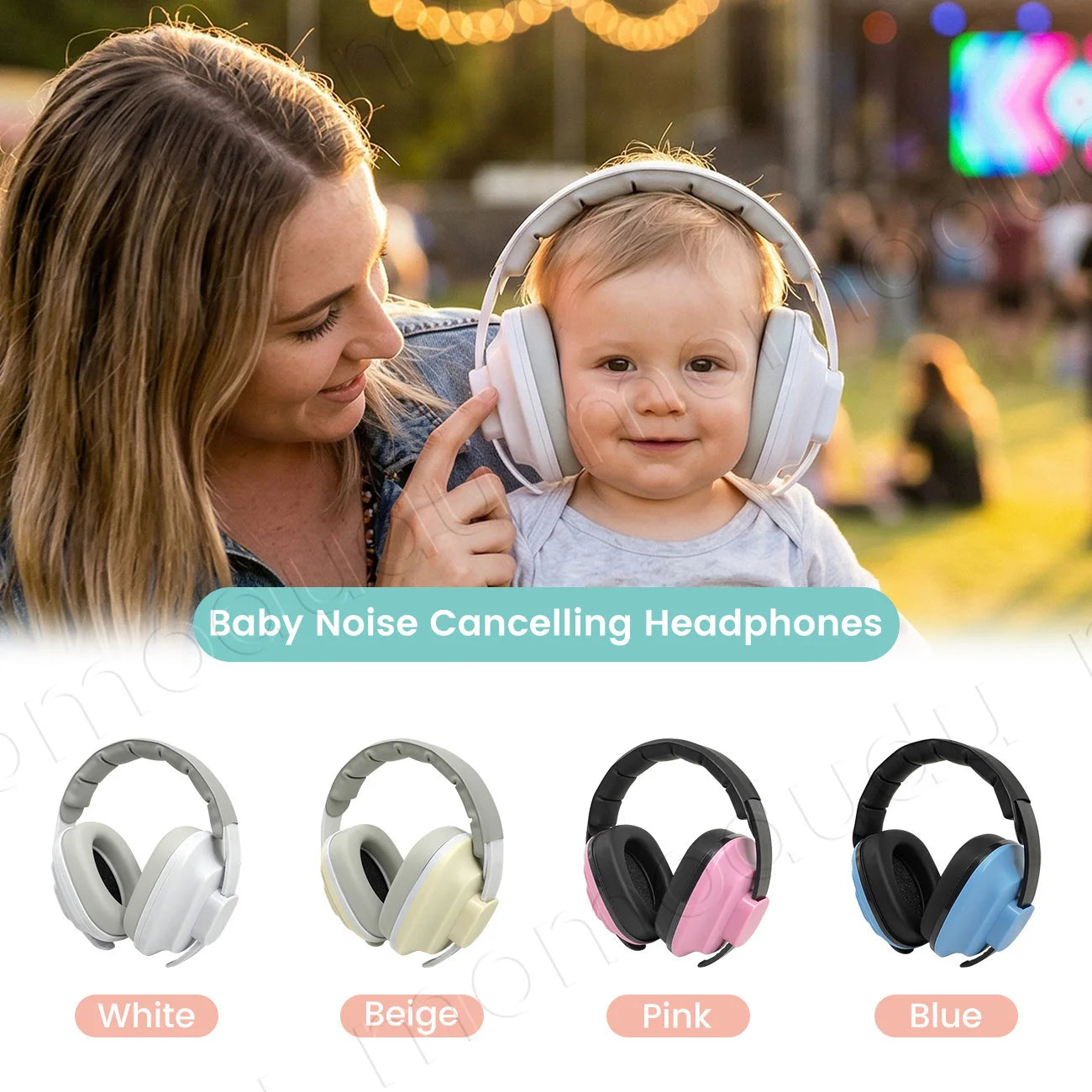 1PC Square Shape Baby Ear Protection Noise Cancelling Headphones for Babies for 3 Months to 3 Year
