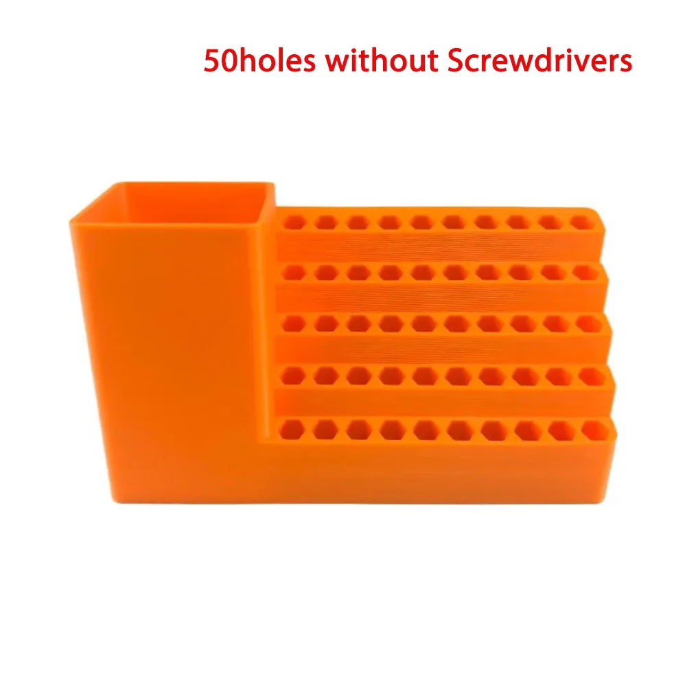 25/50 Hole Hex Screwdriver Bit Storage Box,1/4 Inch Impact Driver Bit Holder Organizer, Durable Tool Box for DIY & Workshop