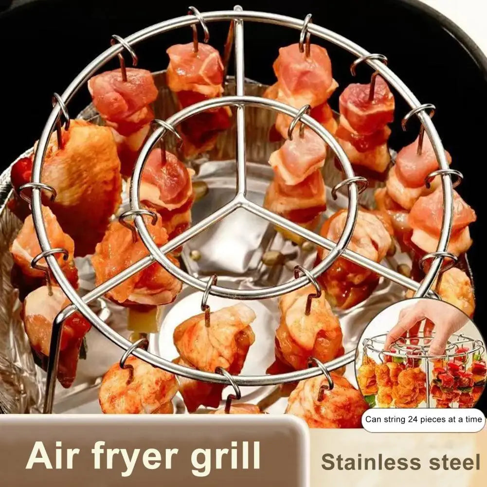 BBQ Sticks 24 Air Fryers Hanging Grills Food Grade Stainless Steel Fittings Vertical Double Hanging Grills Home Kebabs