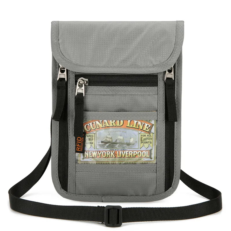 Travel Passport Pouch Neck Strap Ticket ID Pouch Passport Holder RFID-Blocking ID Pouch Senior-Friendly Anti-Lost Pouch
