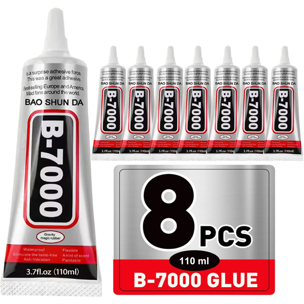 110ML 8PCS B7000 Car emblem adhesive,High Strength,Heat-Resistant,for car badges and body trim,effectively prevents Glue residue