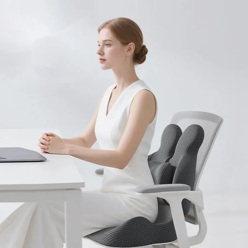 Office Cushion Chair Sitting Waist Support Cushion Seat Backrest Ergonomic Memory Cotton Hemorrhoid Artifact Student Ass Cushion