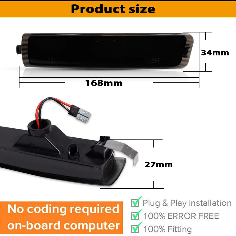 Car T10 LED Front Side Marker Lamp Fender Light For 1996-2002 BMW Z3 M Coupe Roadster Amber Turn Signal Light/Driving Lights 12V