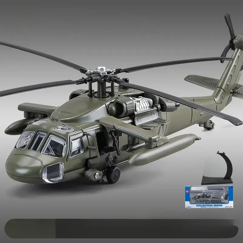 Black Hawk Armed Helicopter ﻿and Apache armed helicopter alloy model Display Ornaments Gifts Collection