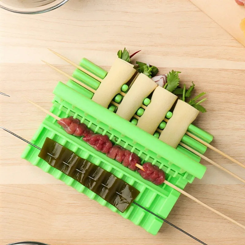 Outdoor Camping Barbecue Meat Skewer Tool Multifunctional Sheep Skewer Machine Vegetables  Tool for Home Travel Picnic Grilling