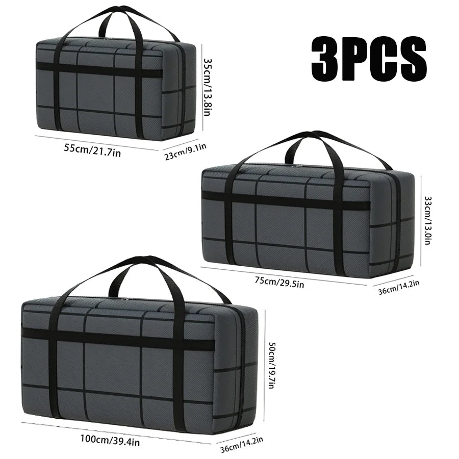 Thickened Waterproof Moving Bag Super Large Capacity Striped Storage for Moving And Traveling Organizer Storage Bag