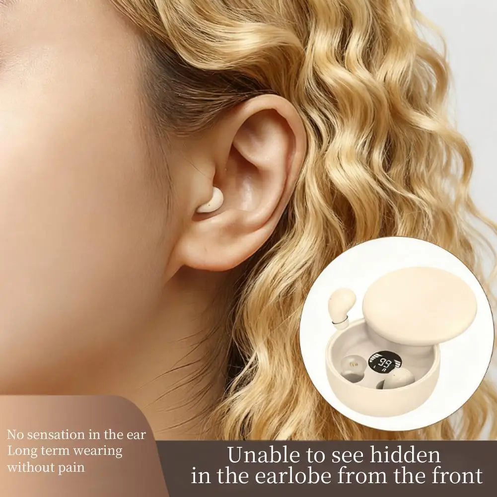 2025 New Mini Invisible Bluetooth 5.4 Headphones Noise Cancelling Earbuds For Sleeping Sleepers Wireless Earphones For Work