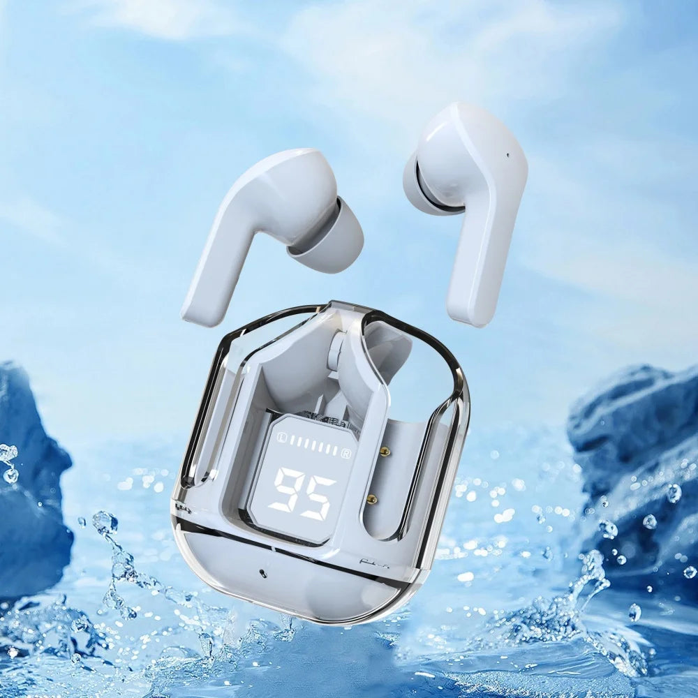 True Wireless Bluetooth Headset Transparent Design with LED Digital Display Stereo Sound TWS Earphones for Sports Working-Air 31