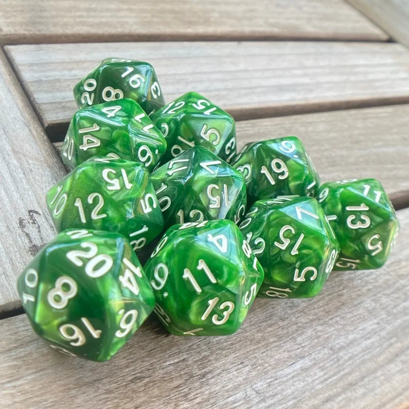 Cube 20 Sides D20 dungeon dices D&D Table board game 20 faces Acrylic Dice Sets Pearl Colorful dungeons and dragons d20 Dices