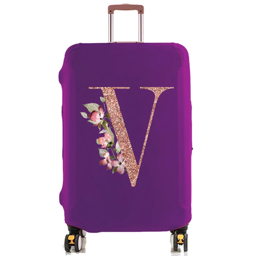 For 18-32 Inch Luggage Cover Suitcase Protector Travel Accessories Unlimited Rose Gold Stretch Fabric Dust Cover Trolley Case
