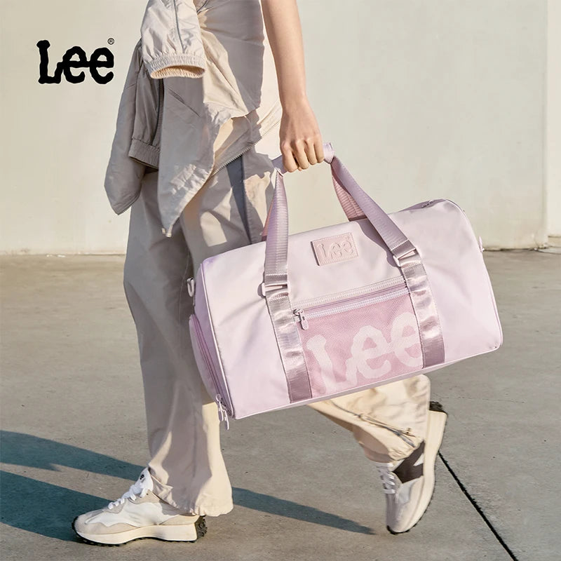 LEE Gym Duffel Bag Short Trip Luggage Travel Bag Unisex Waterproof Large Size Sport Training Dry Wet Bag with Shoe Compartment