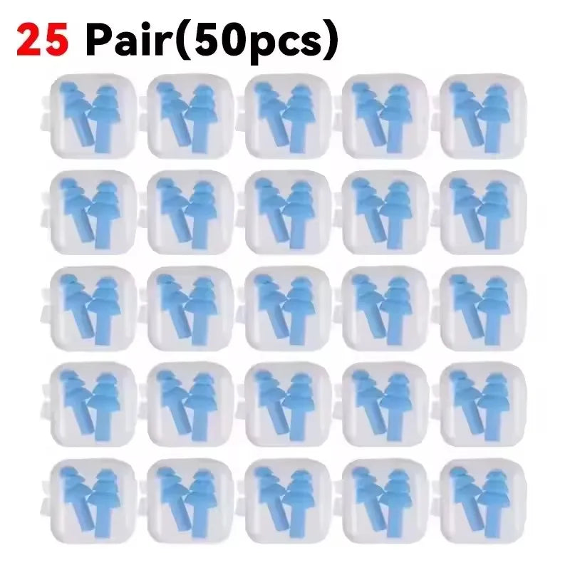 2-50Pcs Ear Plugs Sleeping Noise Cancelling Reusable Silicone Sound Block Earplugs Summer Waterproof Swimming Ear Plug with Box