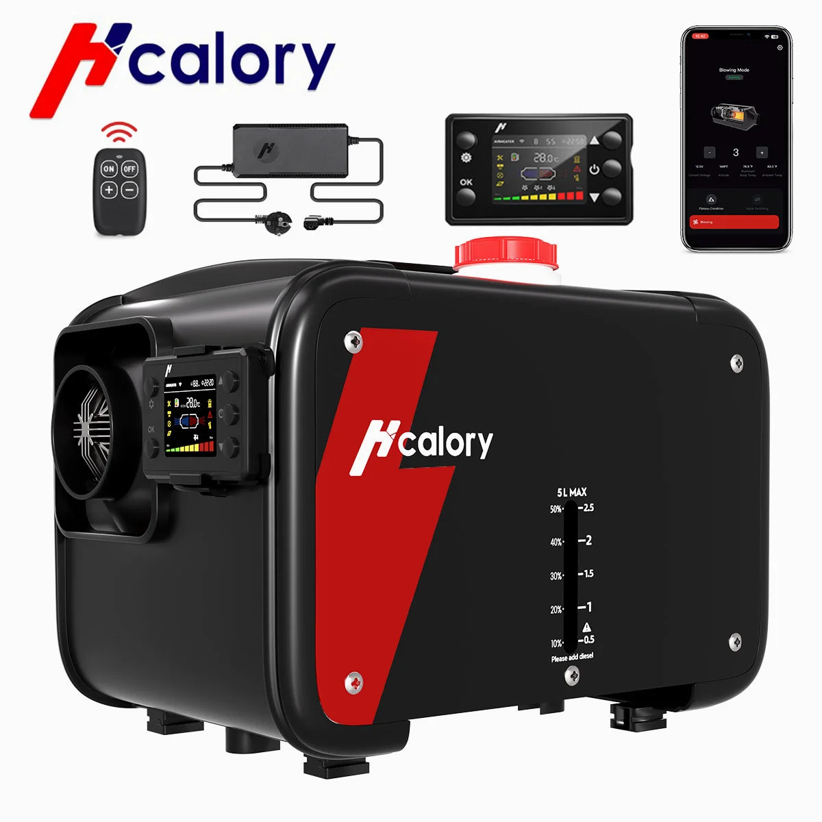 Hcalory HC1-H 8KW 12V All in One Portable Diesel Air Parking Heater Integrated Vehicle Heating Kit for Truck RV Camper Van Boat