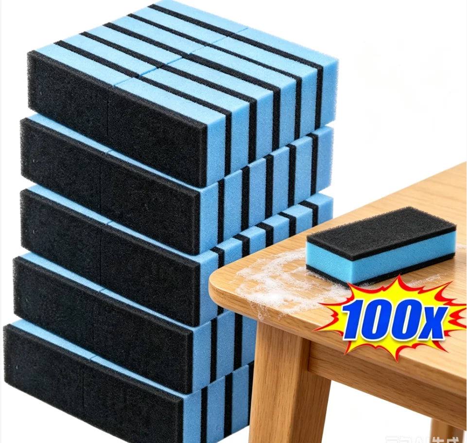 100PCS Car Ceramic Coating Sponge Applicator Glass Nano Wax Coat Sponges Blue Square Sponge and Cloth Car Cleaning Brush