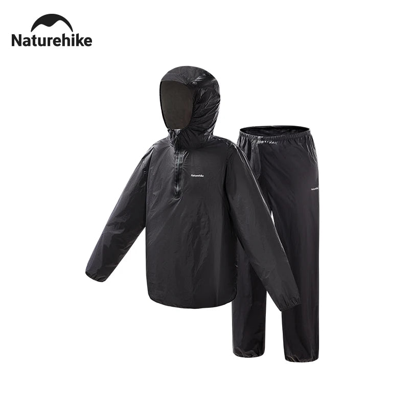 Naturehike 15D Nylon Split Raincoat Lightweight Portable Rainproof Hiking Fishing Cycling Motorcycle Jacket Pants Set Mackintosh