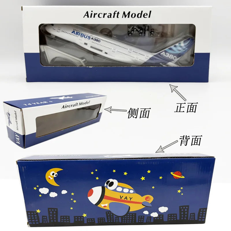 30cm Thai A350 Airplane Model 1/240 Scale Diecast Resin Plane Model Kit with Stand for Display Collection or Adult Toy Gift
