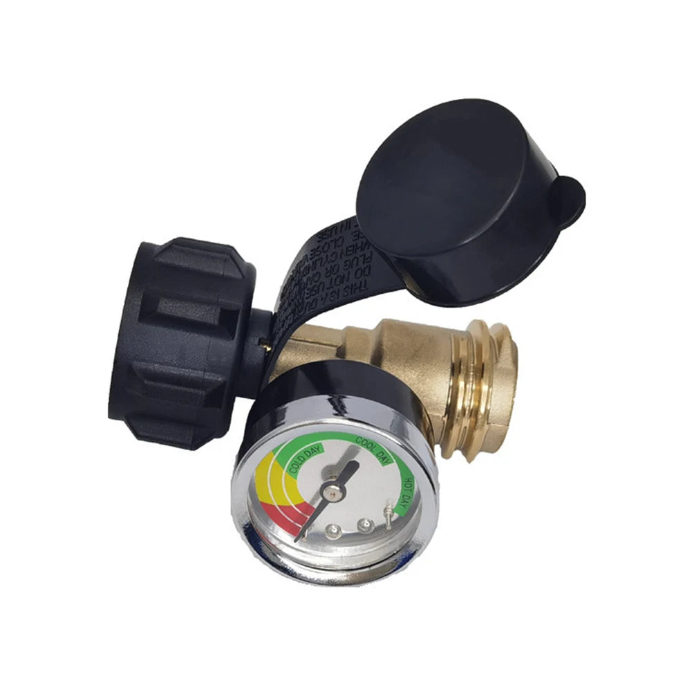 Propane Tank Gauge Level Indicator QCC1/Type 1 Connection Gas Pressure Meter for BBQ Gas Grill Cylinder RV Camper and More