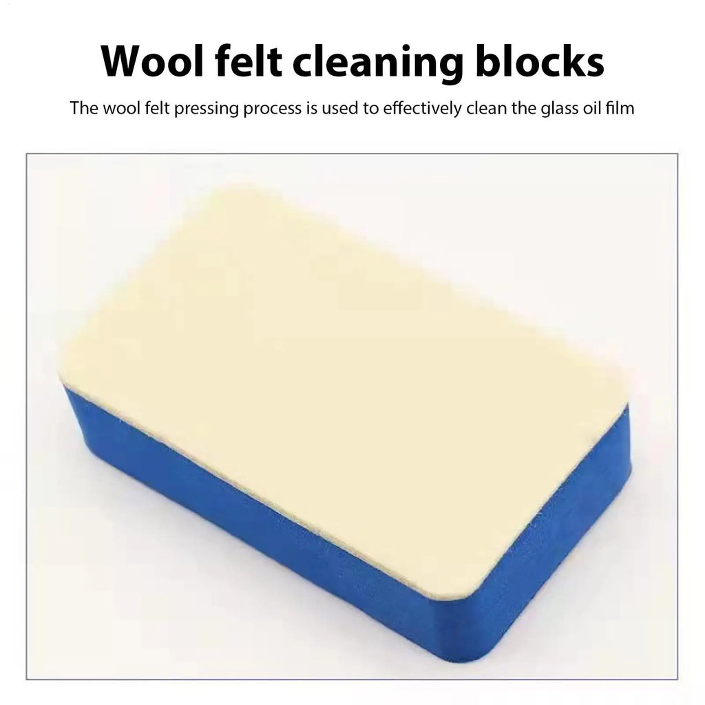 Car Window Oil Film Remover Cleaning Brush & Wipes Easy Defogger Cleaner for Auto Vehicle Windshield Rain Clear Sight