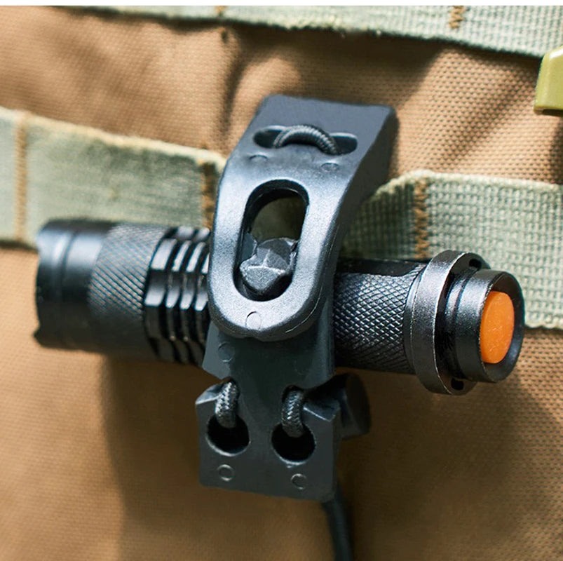 New Outdoor Molle Webbing Buckle Clip Clasp Tactical Flashlight Ice Axe Walking Stick Tripod Fixed Clip Accessories Hunting Clip