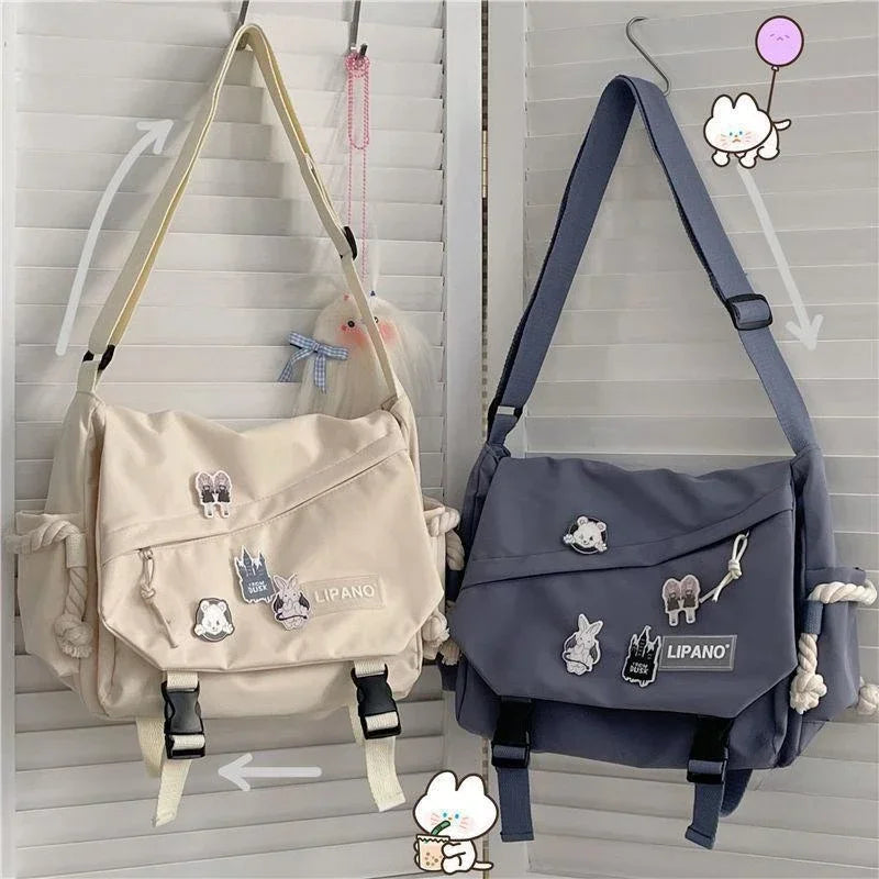 Popular Shoulder Bag Large Capacity Crossbody Bag Retro Workwear Postman Bags for Girls Nylon Handbags Fashion Casual