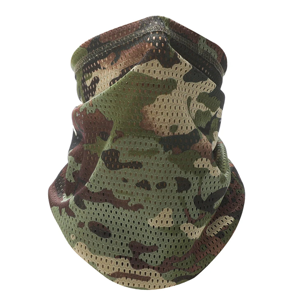 Camo Windproof Neck Gaiter Scarf Outdoor Sports Half Face Mask Running Skiing Cycling Bandana Breathable Motorcycle Mask