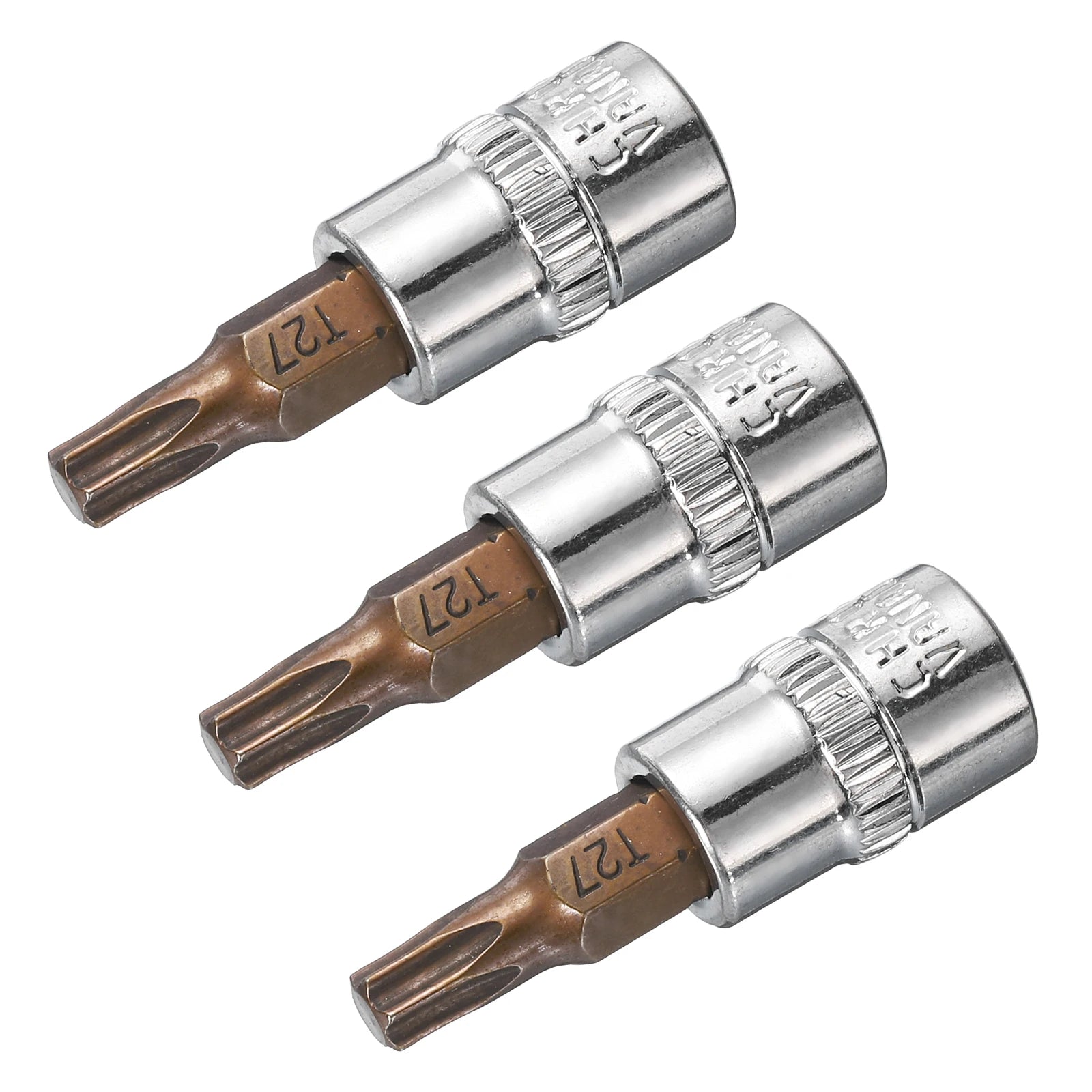 2/3/4/5pcs T8 T20 T25 T27 T30 T40 T50 Torx Bit Socket 1/4" 3/8" Drive S2 Steel Bits CR-V Sockets 38/48mm Length Use with Ratchet