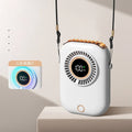 Outdoor Portable Neck Fan with Digital Display - Mini Rechargeable, Multi-Speed Adjustable, Suitable for Various Scenes