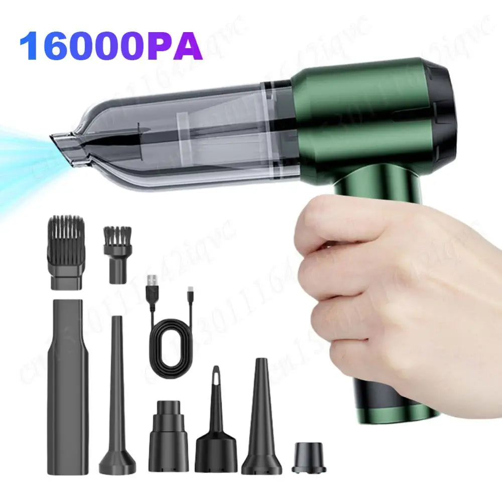 16000Pa Wireless Car Vacuum Cleaner 100W Mini Vacuum Cleaner Dual Use USB Dust Catcher Handheld Dust Cleaner for Home Cleaning