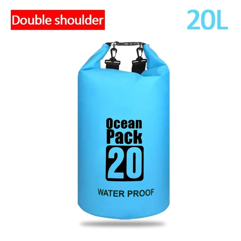 500D PVC Waterproof Dry Bag Sling Backpack Roll Top Storage Sack for Kayaking Rafting Hiking Fishing Boating Outdoor Gear