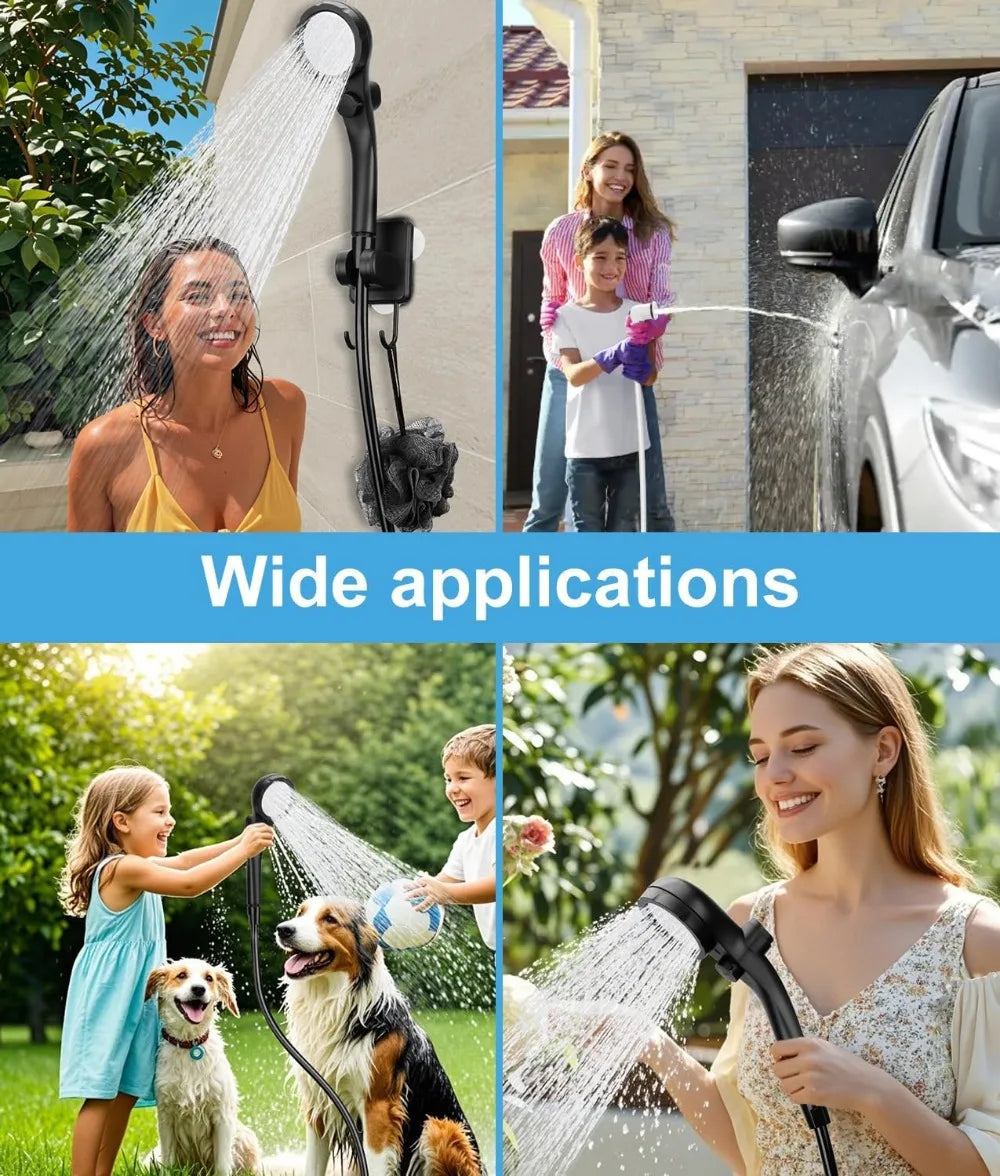 Portable Camping Shower with Rechargeable Pump - 6000mAh Outdoor Shower Kit W/ 20L Foldable Bag for Travel, Garden & Car Wash