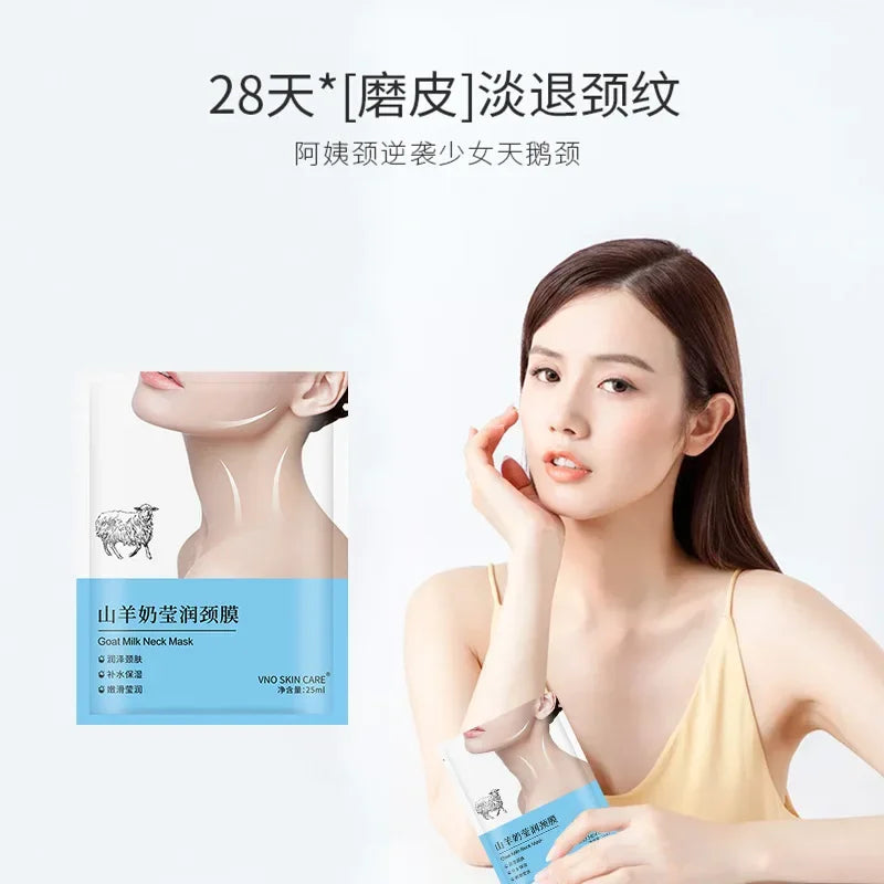 10pcs Goat Milk Neck Mask Collagen Firming Anti-Wrinkle Whitening Anti-aging Nech Masks Moisturizing Beauty Necks Skin Care
