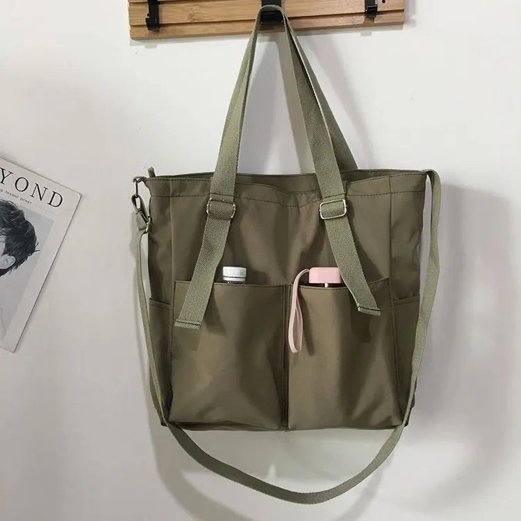 Waterproof nylon bag, large capacity, lightweight, multi-functional women's bag, one-shoulder crossbody bag, student class tutor