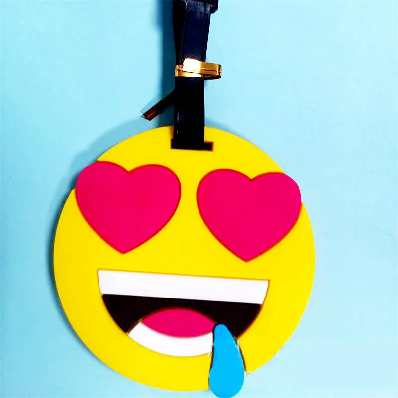 Travel Accessories Funny Face Expressions Luggage Tag Silica Gel Suitcase ID Address Holder Baggage Boarding Tag Portable Label