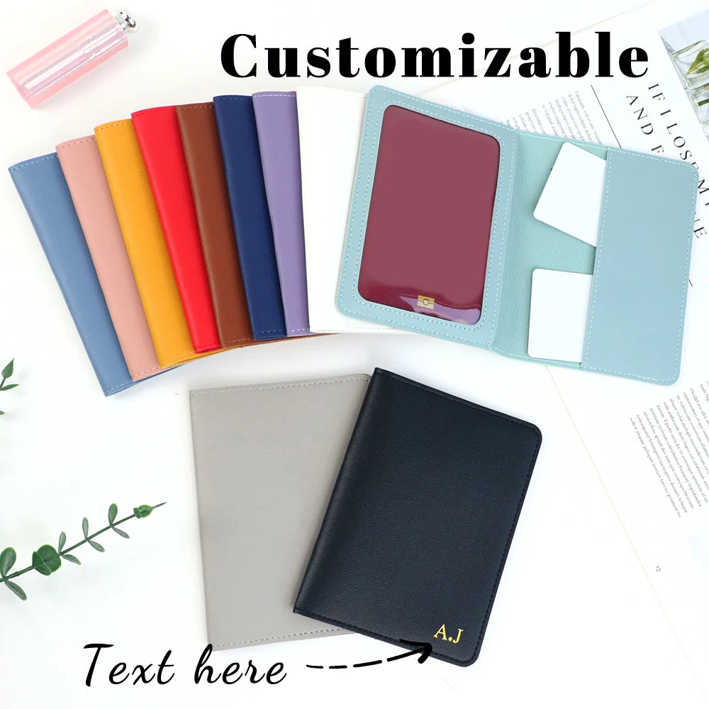 Customized name pu leather passport holder case, passport bag, luggage, travel wallet, travel accessories