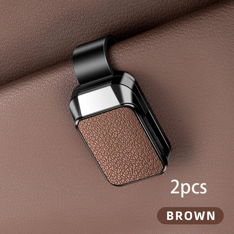 ABS Car Sunglasses Holder Sun Visor Eyeglass Clip with Leather Texture Auto Glasses Ticket Card Clip Interior Accessories