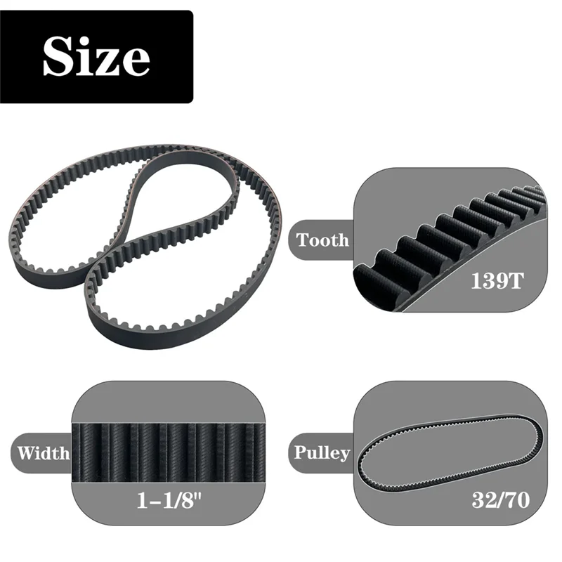 Classic-Motorcycle 139T 1-1/8Inch Rear Drive Belt For Electra Glide FLHT Ultra FLTR Road Glide FLHR 04-06 40024-04 1204-0063