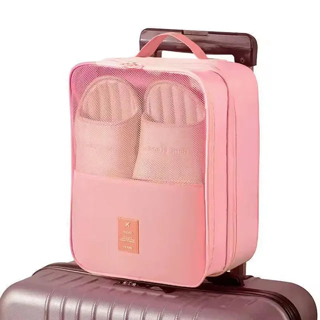 Double Layer Travel Shoe Organizer Bag Waterproof Breathable Mesh Trolley Sleeve Portable Storage Pouch for Sneakers And Slipper