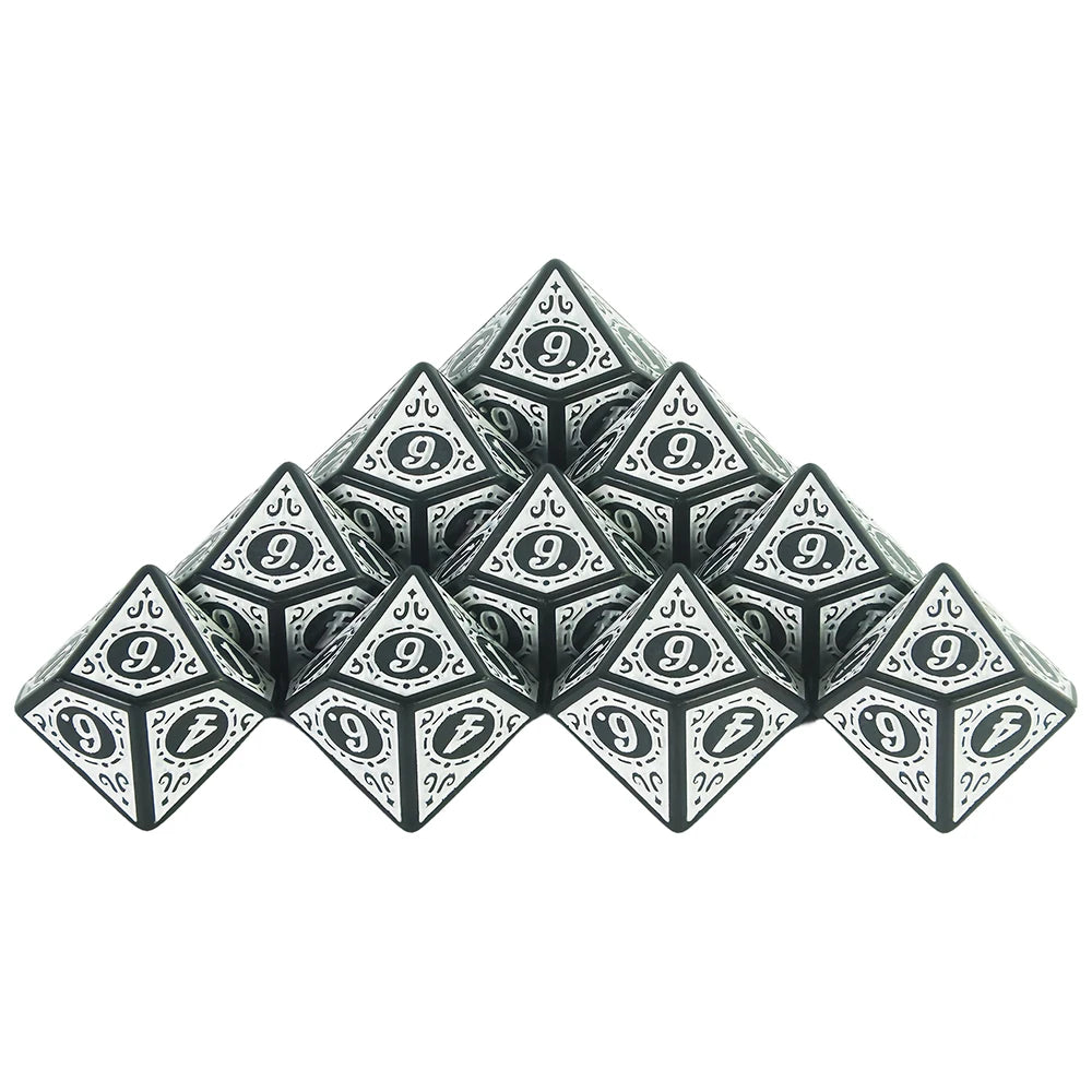 10 Sided Acrylic Dice D10 Polyhedral Dice Set for DND RPG Role Playing Table Games