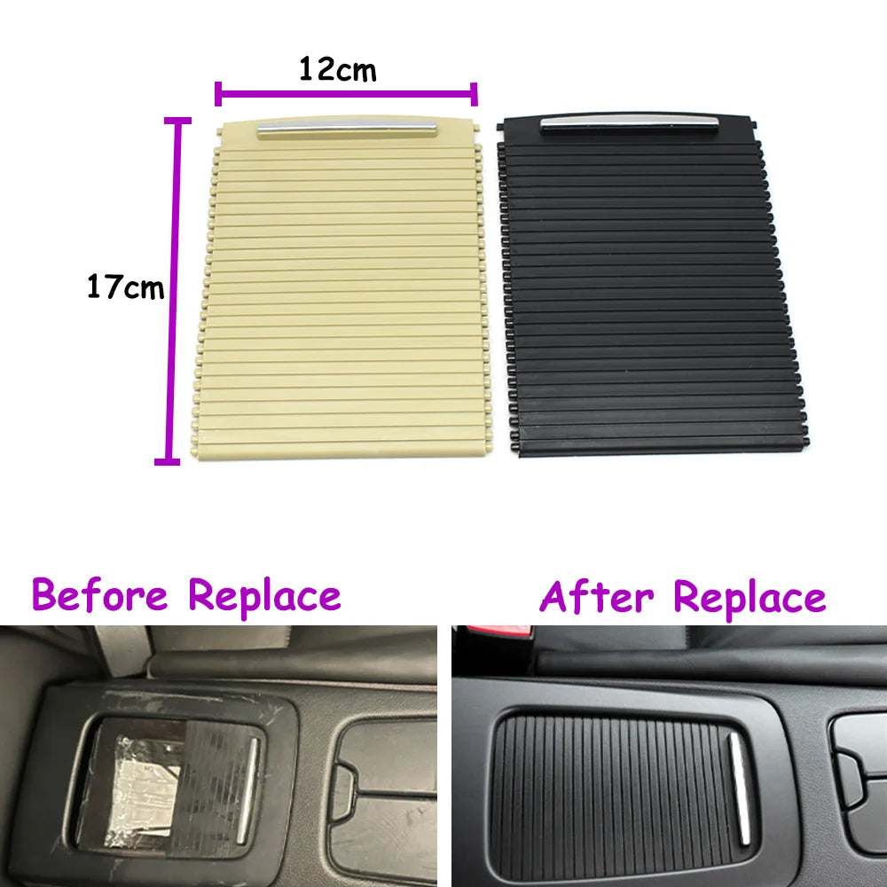 E92 E93 Car Accessories Rear Seat Central Storage Box Rolling Cover Water Cup Holder Cover For BMW 2006-2013 51166963913