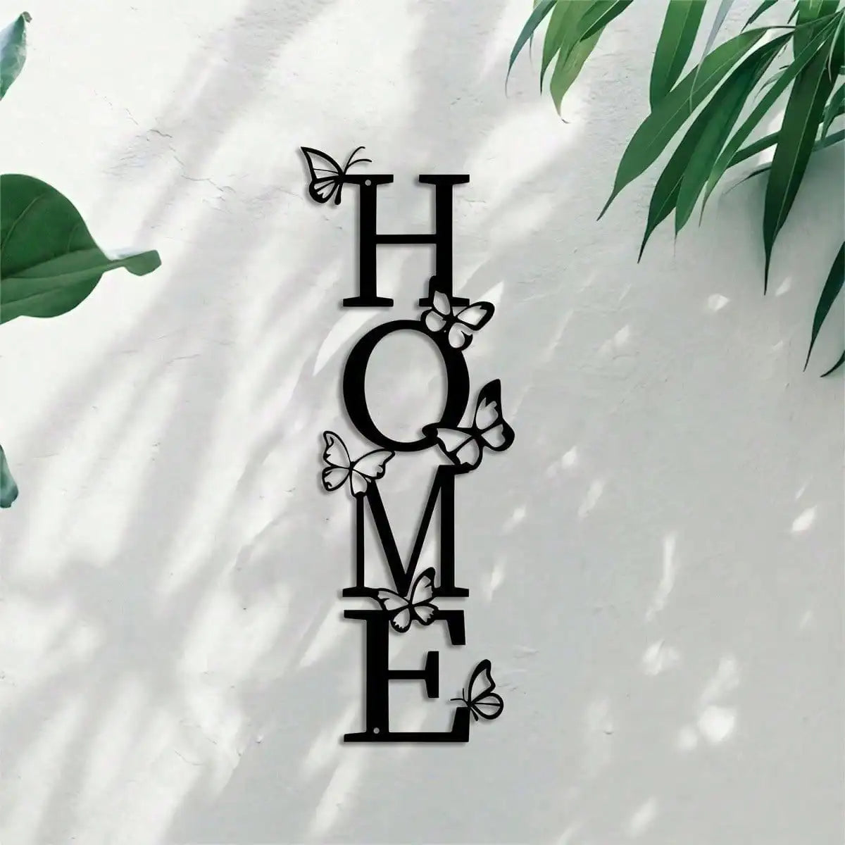 Butterfly Accent Vertical Metal Wall Decor - Fade-Resistant Modern Art for Bedroom & Bathroom