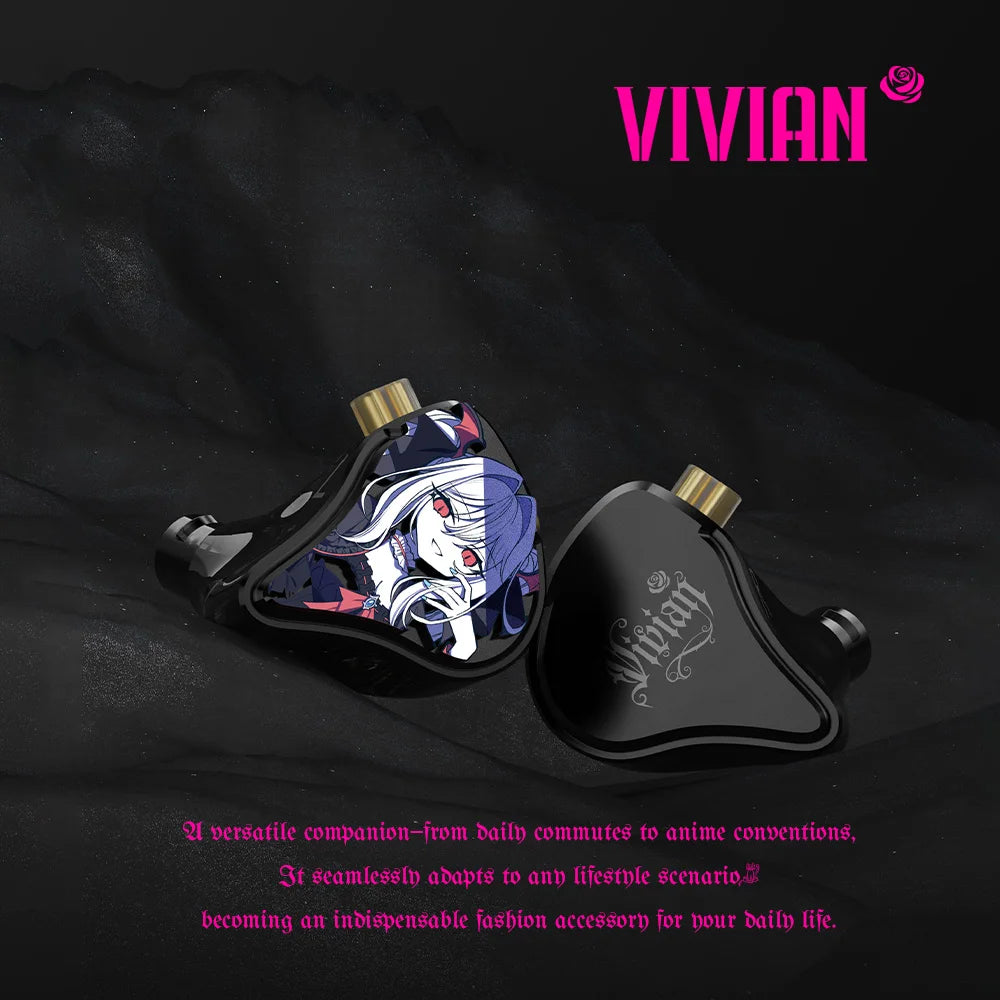 CVJ Vivian In-Ear Earphones 10mm Dynamic Driver HiFi IEM with Mic Cable for Music And Gaming