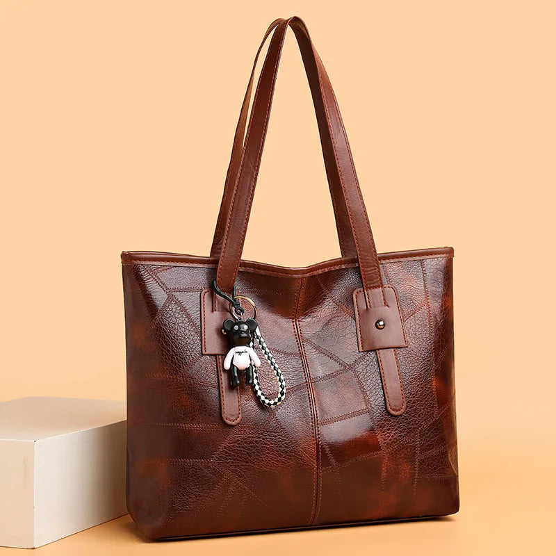 Trendy Women's  New Large Capacity Tote Bag with Horizontal Square Zipper Single Shoulder Handbag