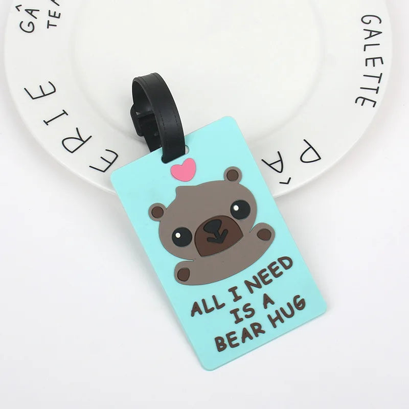 Luggage Tags Travel Suitcases Tag Cartoon Cute Luggage Tag Silicone Creative Id Name Labels Travel Tags Travel Accessories
