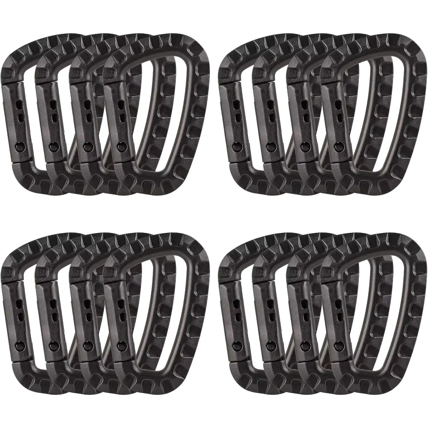 4/8/16pcs Tactical Plastic Carabiner Clip Keychain D-Shape Hard Spring Snap Gear Hook Outdoor Camping Hiking EDC Tools