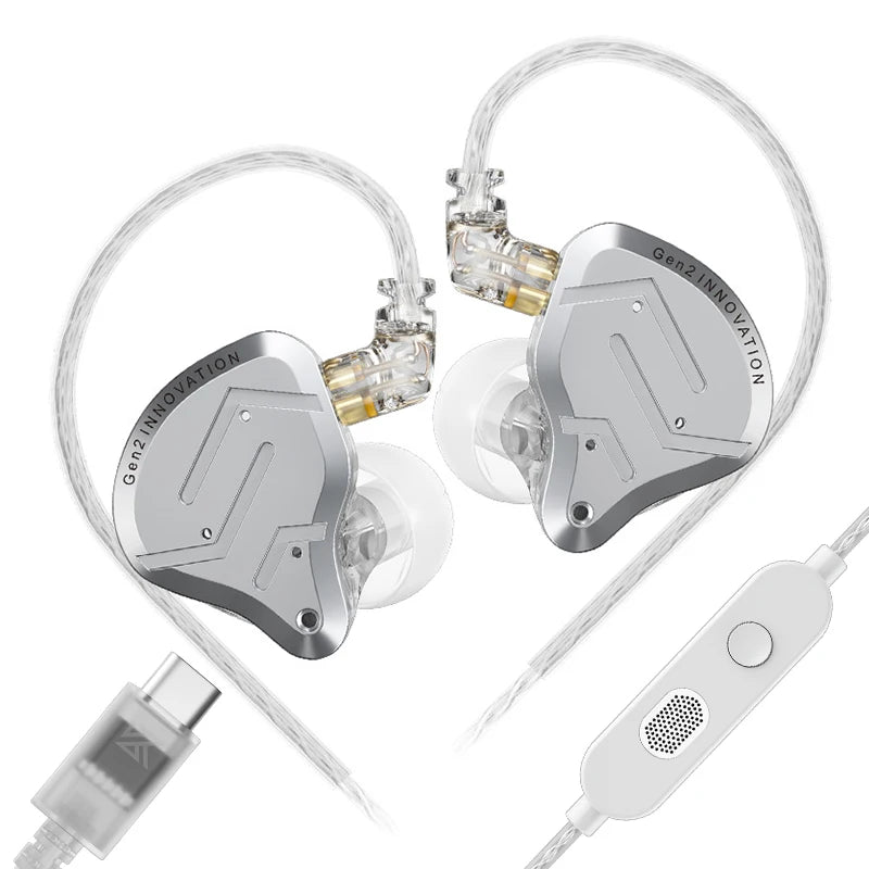 KZ ZSN Pro 2 Hybrid Drive 1BA+1DD In Ear Metal Earphones HIFI Bass Headset Monitor Earbuds Sport Noise Cancelling